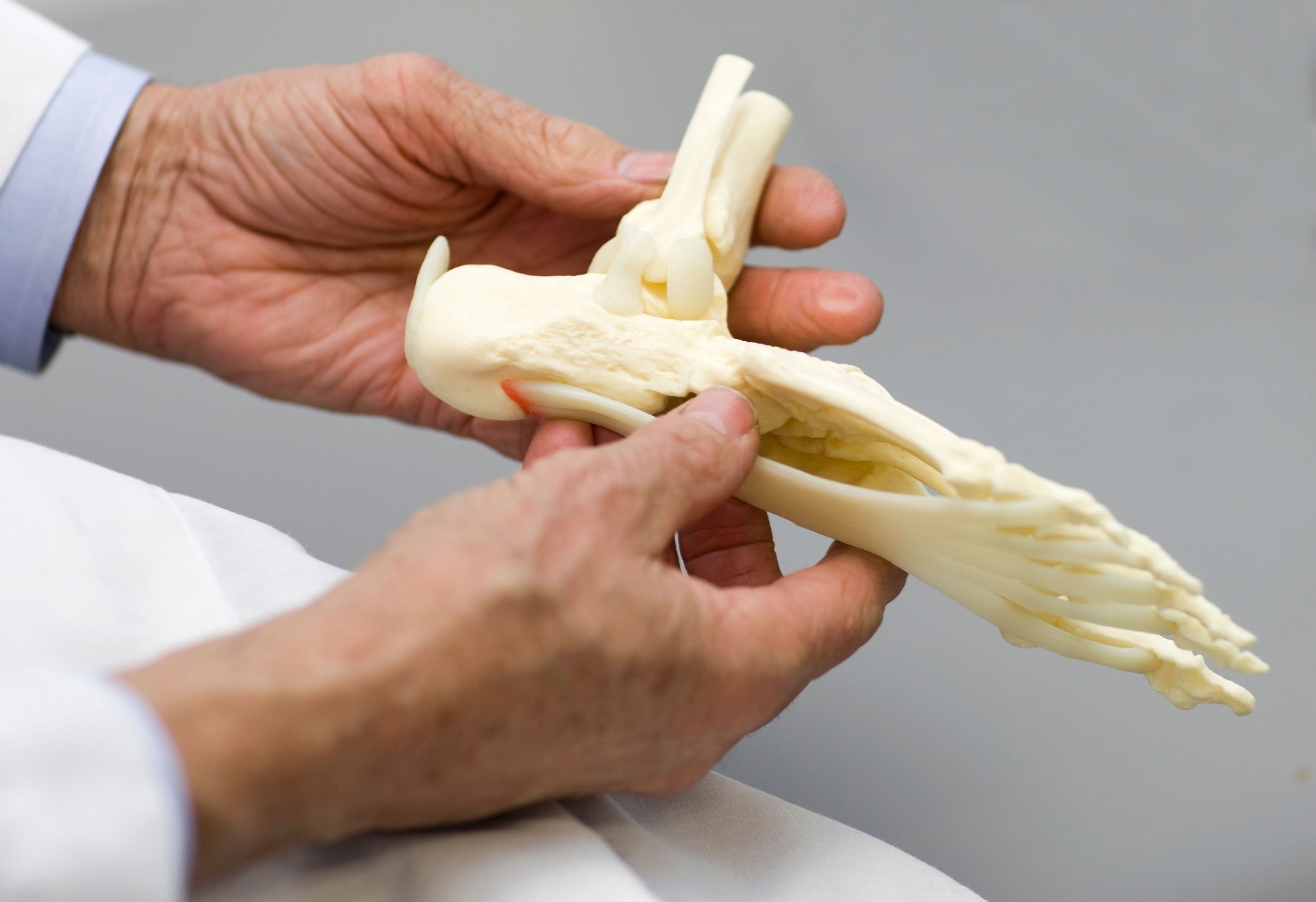 Podiatre qui explique le résultat d'une échographie d'un pied à son patient